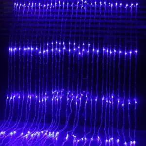 Commercial animated blue LED waterfall curtain lights