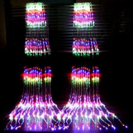 multicolor waterfall curtain lights