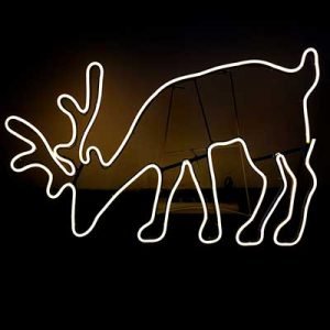2D LED-neon-grazing deer-silhouette yard deco lights