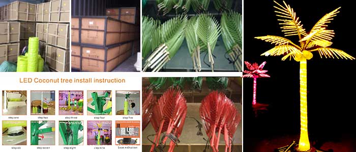 LED coconut tree lights outdoor decor