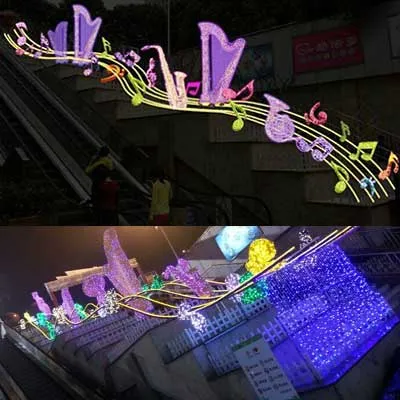 custom LED giant Christmas lights sculpture stairs holiday decoration