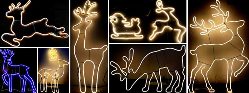 led霓虹灯图案的鹿