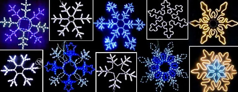 LED snowflake lights outdoor Christmas lights