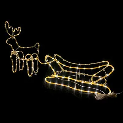 Christmas deer motif lights with sleigh