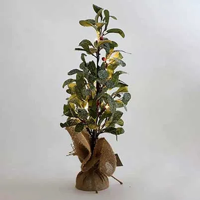 Christmas tree with burlap base