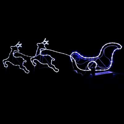 reindeer motif lights with sleigh rope lights motif yard decor