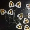 wood heart string lights