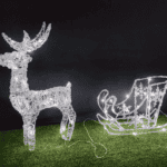 christmas lights sculpture led deer & sled