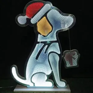 infinity lights Christmas dog
