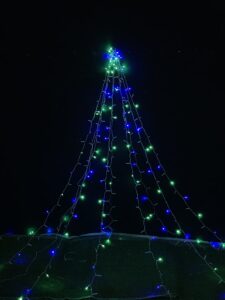 Christmas tree lights bule
