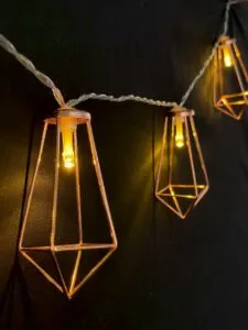 Framed sky lantern-style string lights