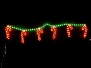 Red candy cane string lights
