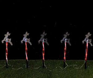 Red tube reindeer stake lights