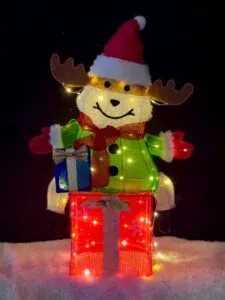 Reindeer gift box decorative light