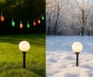 Summer green field vs. winter snowy field